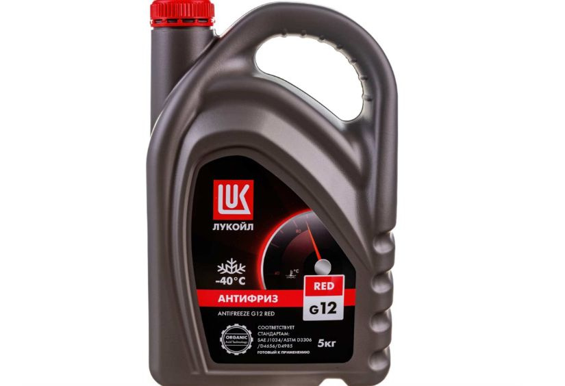 Антифриз ЛУКОЙЛ (LUKOIL) LUKOIL G12 -40 С красный 5 кг, Готовый раствор ...