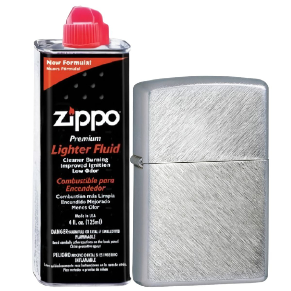 Зажигалка бензиновая походная ZIPPO 24648 Herringbone Sweep + бензин Zippo 125 мл подарочный набор  #1