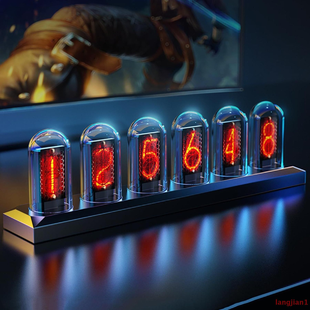 Цифровой IPS Цветной Экран Quasi Nixie Tube Clock Настольный творческий будильник таймер  #1