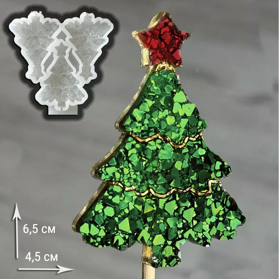 Молд силиконовый для шоколада, мыла, свечей Елка новогодняя кристаллическая TREND MOLD  #1
