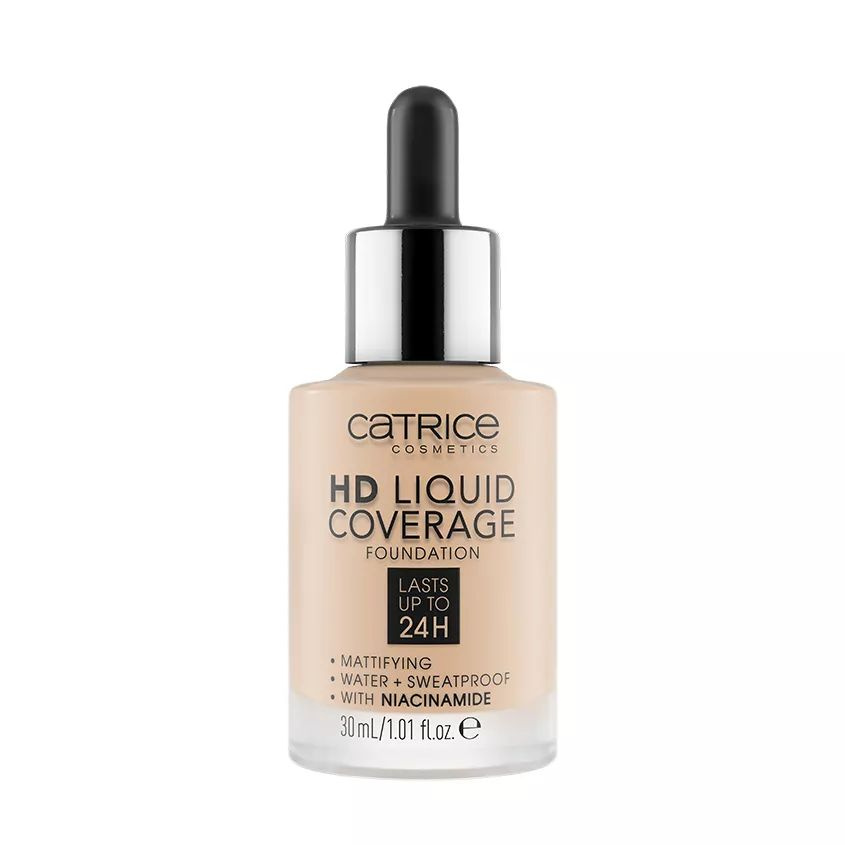 Тональная основа для лица CATRICE HD LIQUID COVERAGE тон 010 LIGHT BEIGE #1