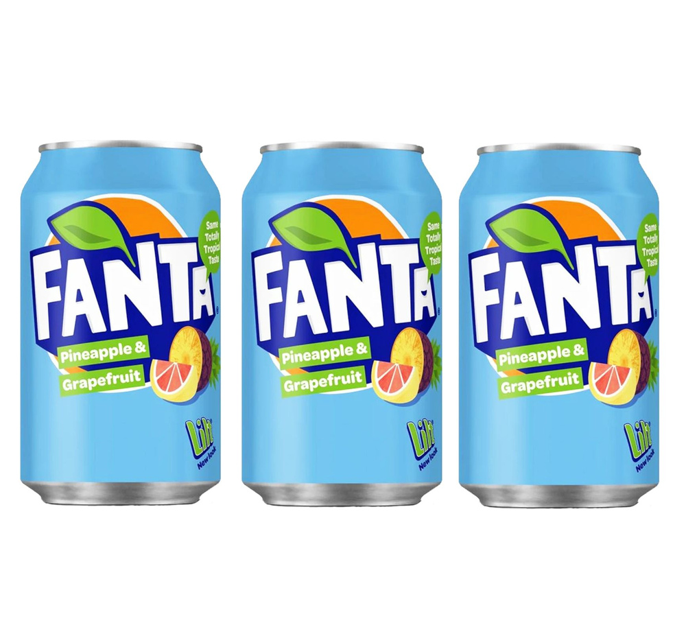 Газированный напиток Fanta Pinapple / Grapefruit Ананас и Грейпфрут, 3 шт по 330 мл (Великобритания) #1