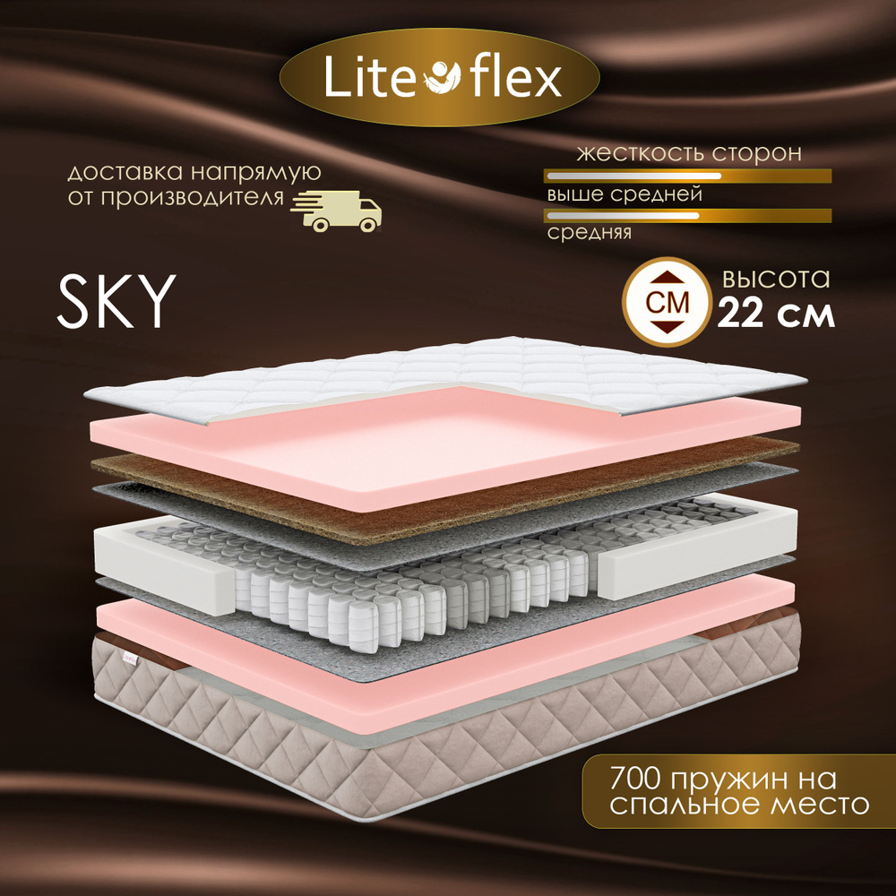 Матрас 140х190 двухсторонний анатомический на кровать Lite Flex Sky  #1