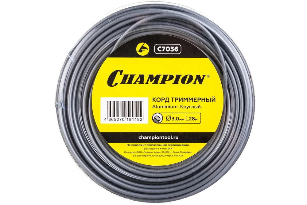 Леска CHAMPION Aluminium 3.0мм, 28м (круглый) #1