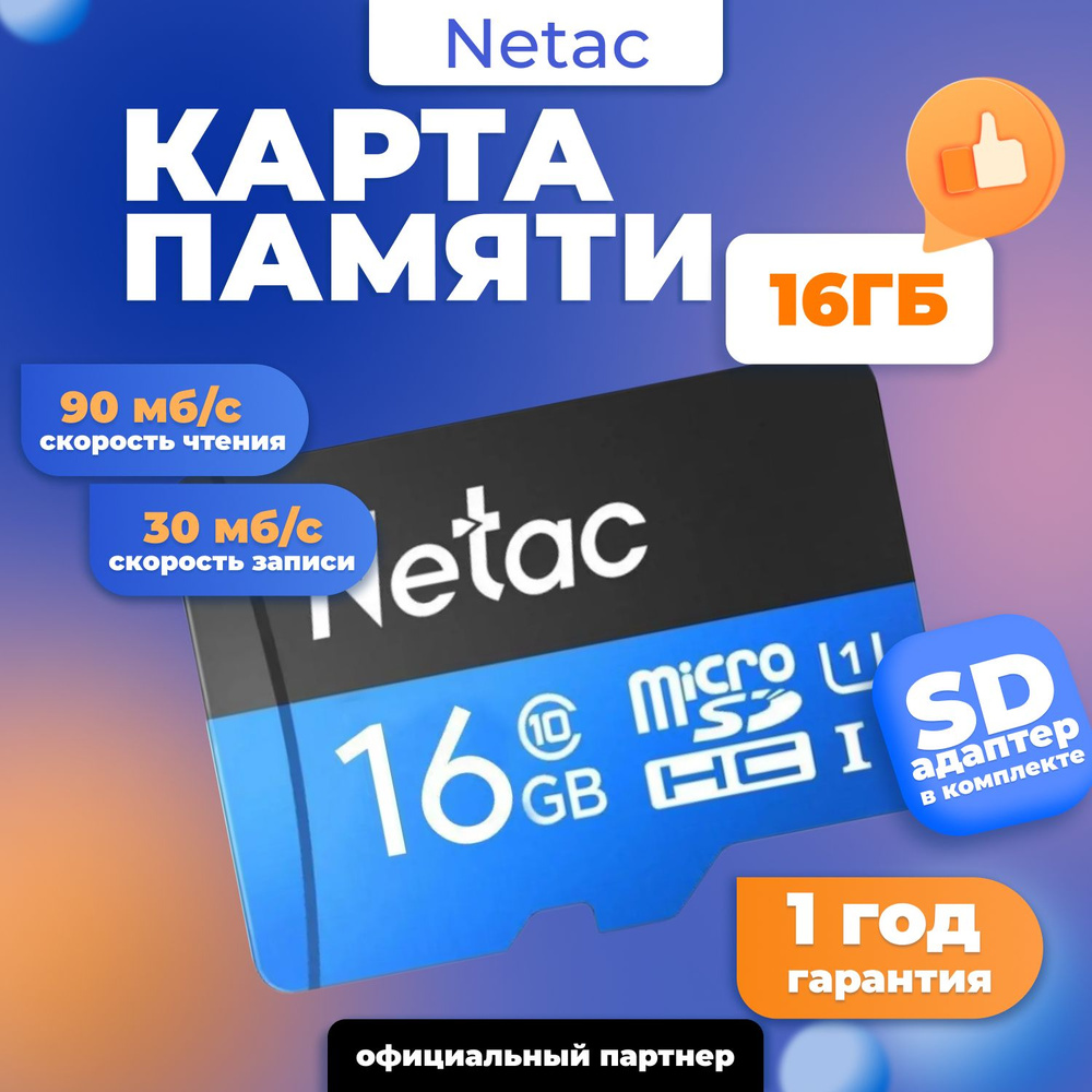 Карта памяти MicroSD 16 ГБ P500 Class 10 UHS-I+ SD адаптер / NT02P500STN-016G-R #1