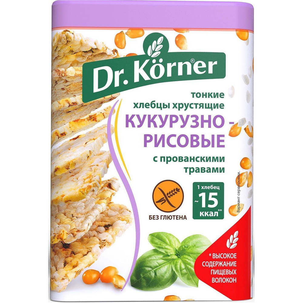 Хлебцы кукурузно-рисовые Dr.Korner с прованскими травами 100 г  #1