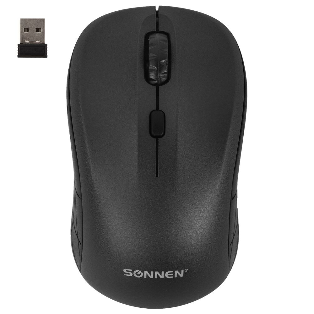 Упаковка 2 шт. Мышь беспроводная SONNEN V-111, USB, 800/1200/1600 dpi, 4 кнопки, оптическая, черная, #1