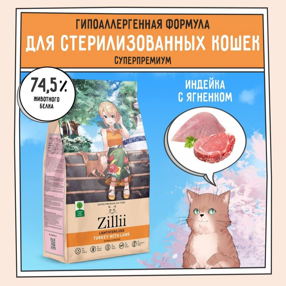 Сухой корм для стерилизованных кошек и кастрированных котов 2 кг ...