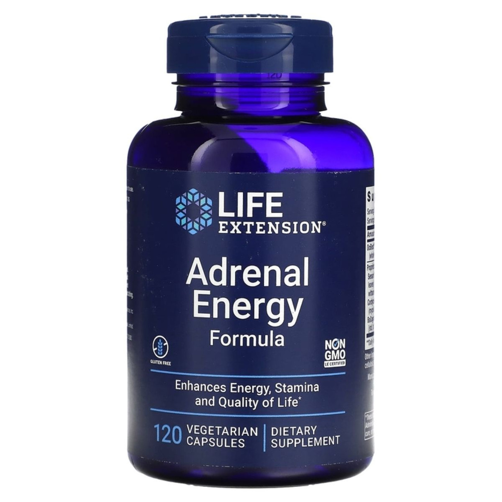 Life Extension Adrenal energy, Адаптогены / Ноотропы 120 капсул #1