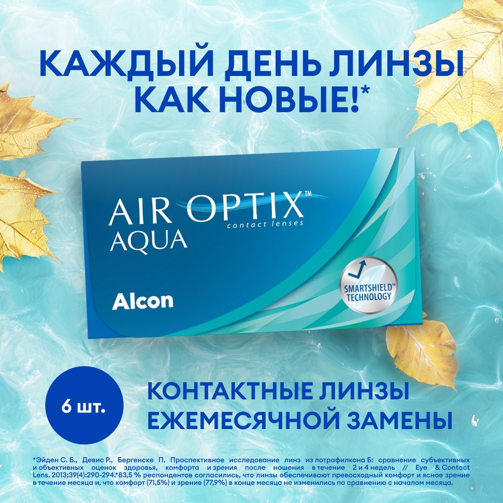 Alcon Контактные линзы Air Optix Aqua, 6 шт. / 8.6 / 1 месяц, ежемесячные / -06.25  #1