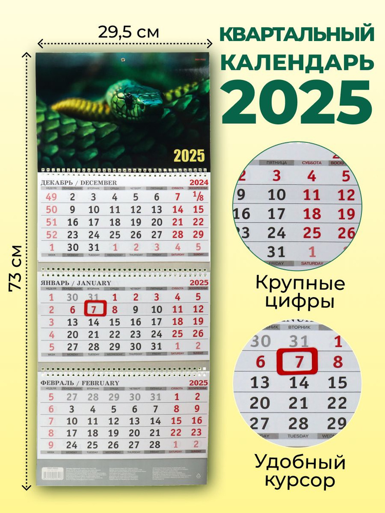 Календарь 2025 настенный Змея #1