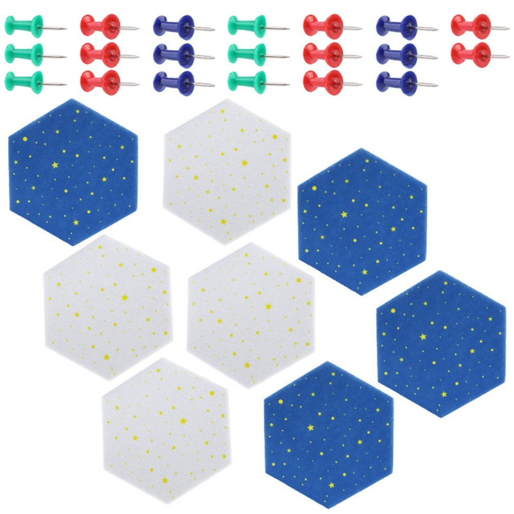 Фетровая доска объявлений с шестигранной булавкой и декоративным уведомлением для заметок домашнего офиса #1