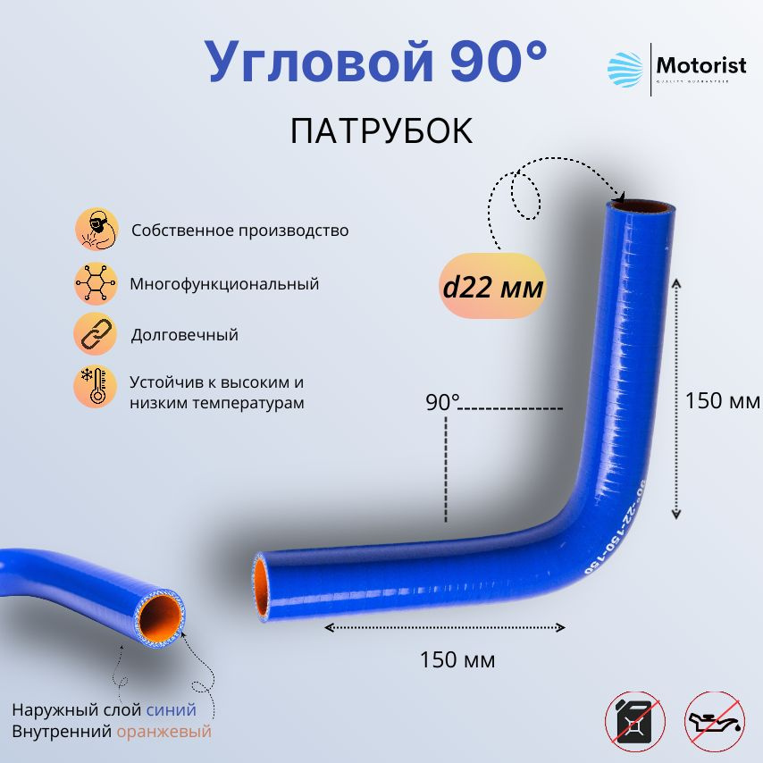 Motorist Патрубок охлаждения, 150 мм, арт. d22 #1