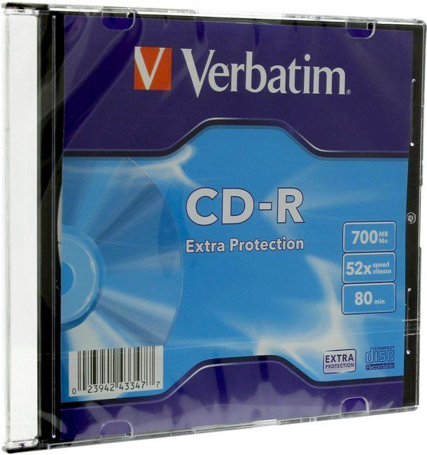 Диск CD-R Verbatim 700Mb 52x Extra Protection Slim Case (200 шт.), 43347 #1