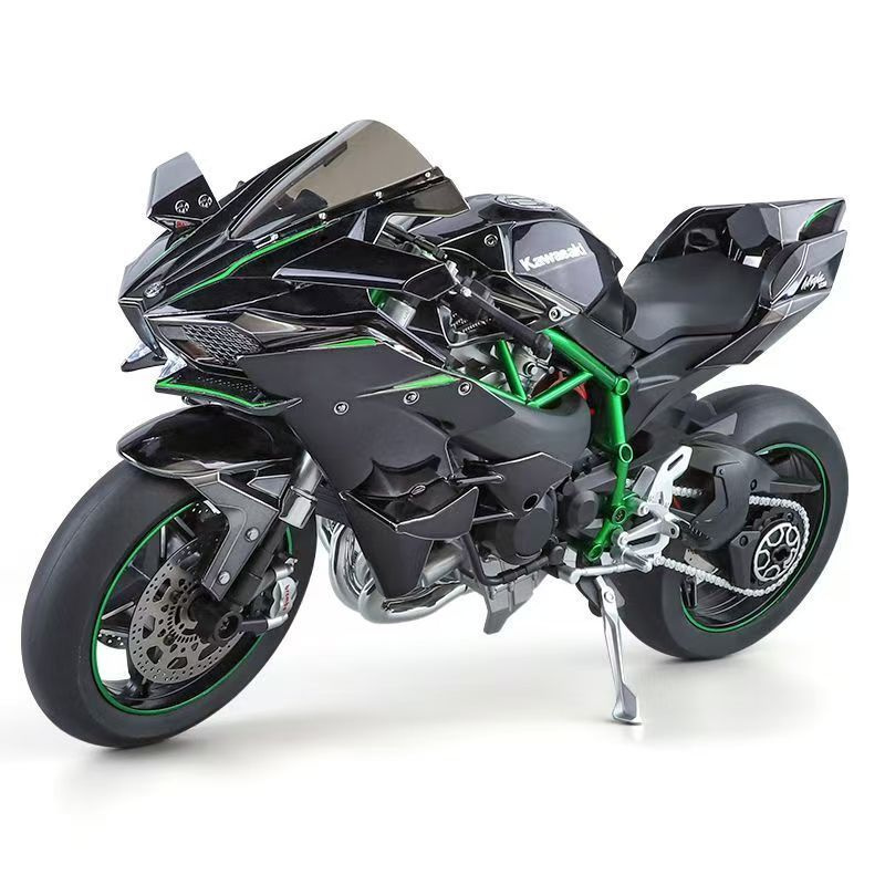 Динамическая модель мотоцикла Kawasaki H2R из сплава, звук, выхлоп, фара, кнопка запуска (1:6)  #1