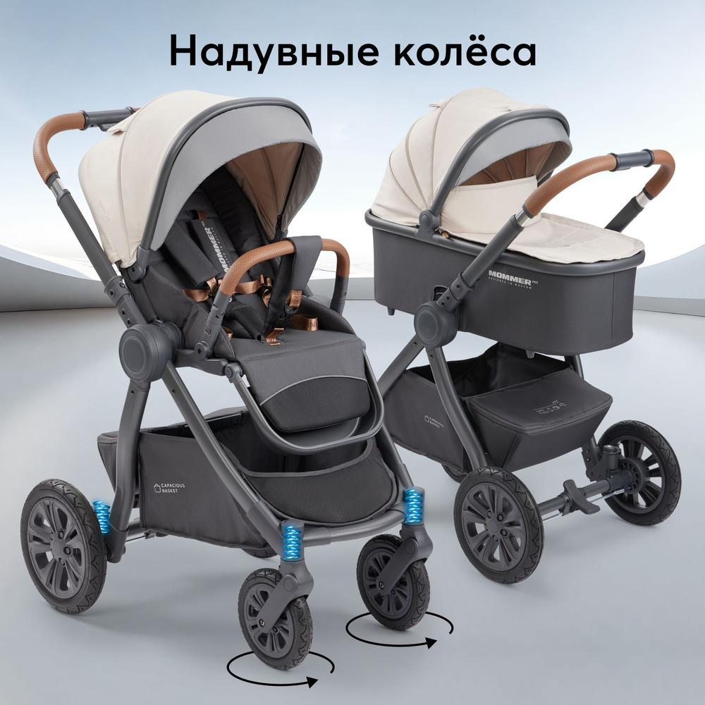 Коляска для новорожденных трансформер Happy Baby MOMMER PRO 2 блока, с ...