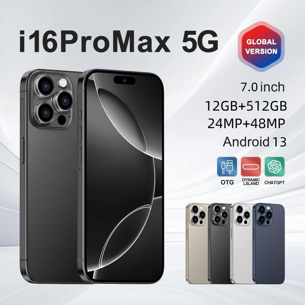 realme Смартфон i16 promax 12/512 ГБ, черный #1