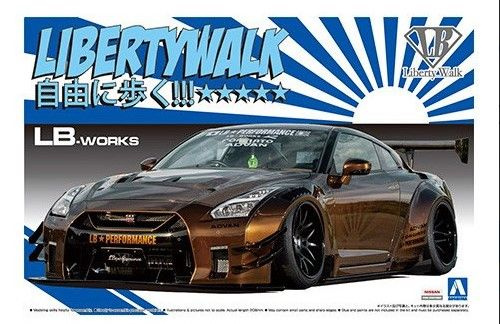 Сборная модель Nissan GT-R R35, type 2, Ver.1, LB Works 05591 AOSHIMA #1