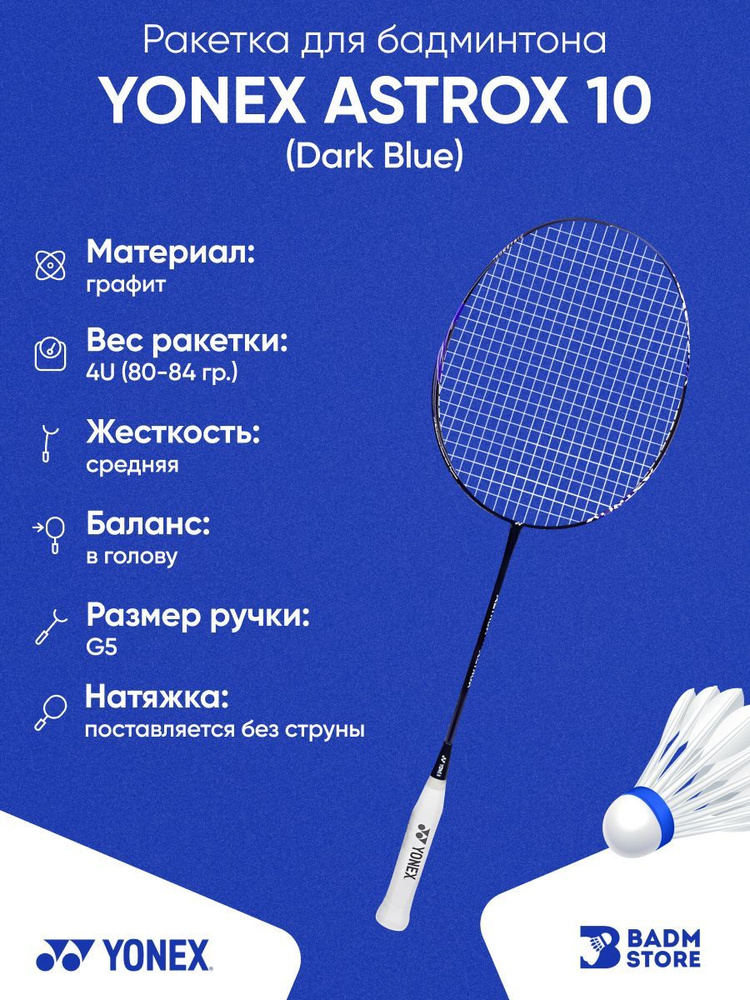 Ракетка для бадминтона Yonex Astrox 10 (Dark Blue) (4UG5) без струны #1