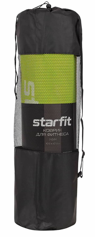 Коврик для йоги и фитнеса STARFIT FM-301 NBR, 1,0 см, 183x61 см, лаймовый  #1