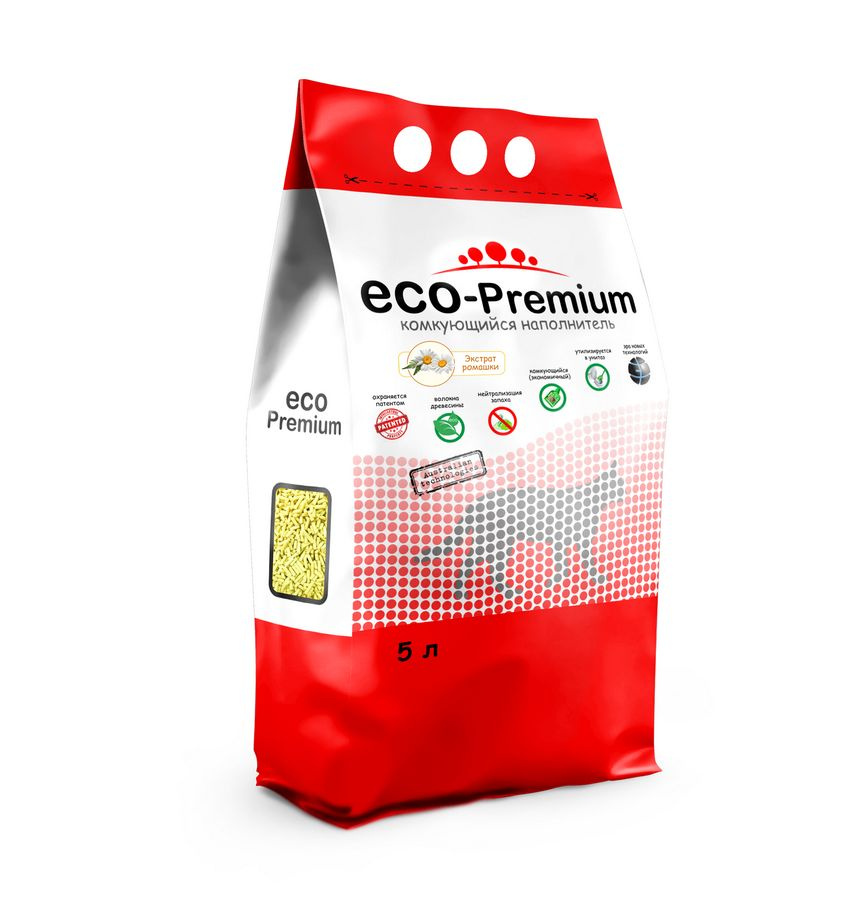 ECO-Premium Наполнитель Растительный, Древесный Комкующийся Ромашка 1900г.  #1