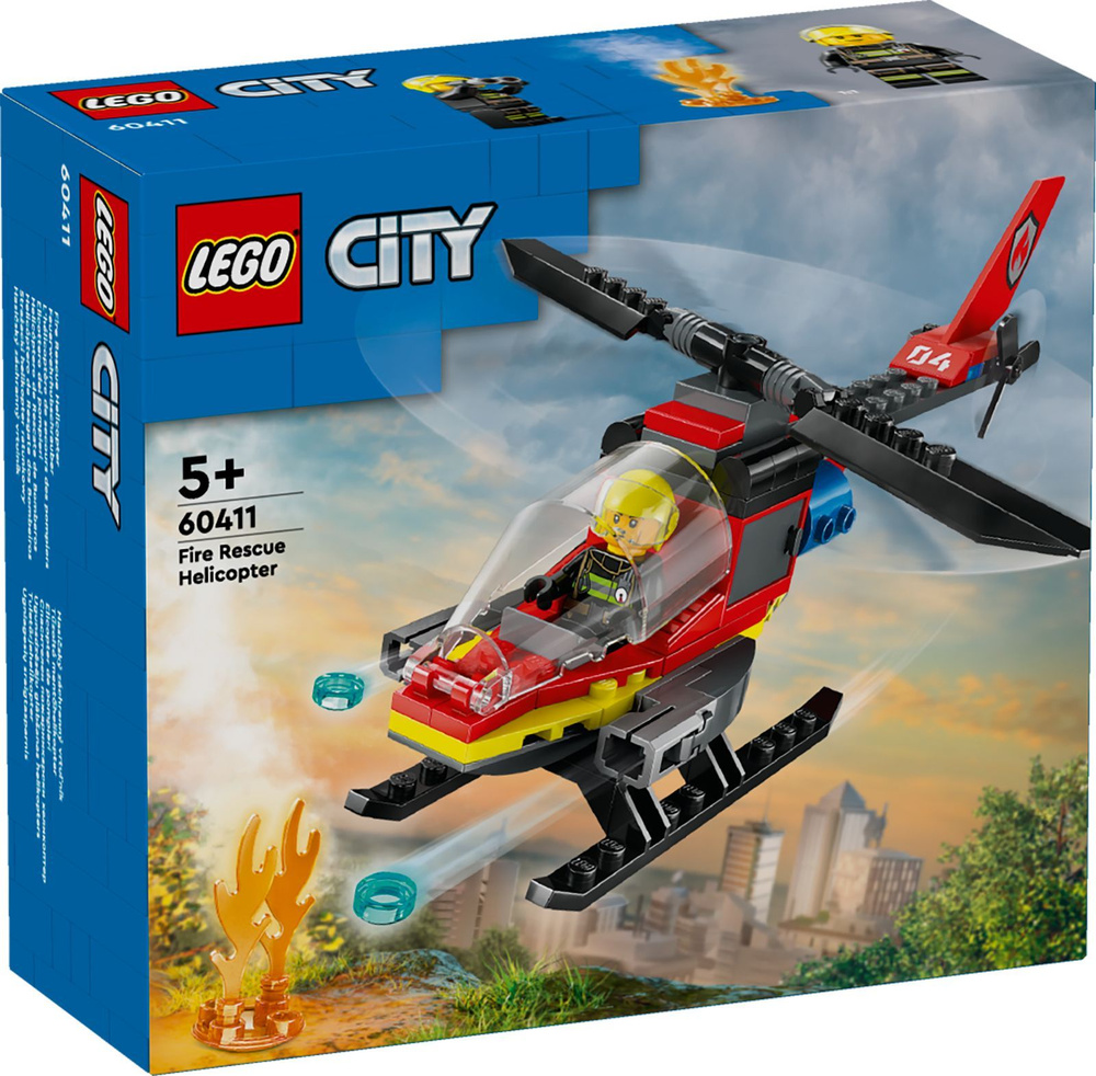 Конструктор LEGO City Пожарно-спасательный вертолет, 85 деталей, возраст от 5+, 60411 #1
