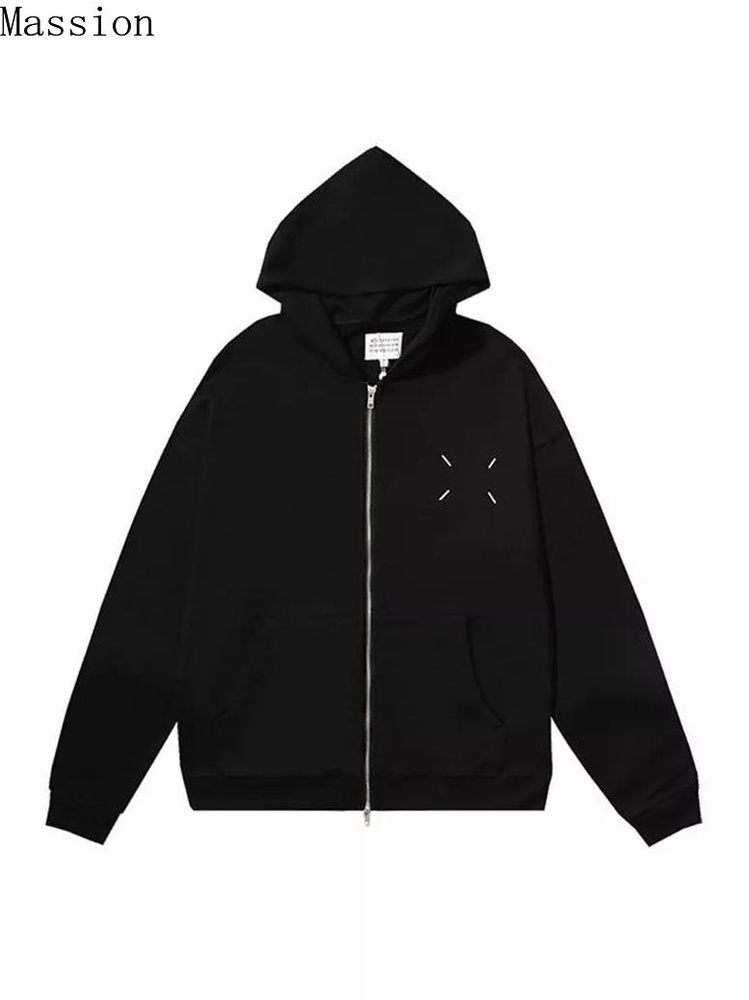 Худи Мужской, Женский MAISON MARGIELA Вышивка ежевичный Молния
