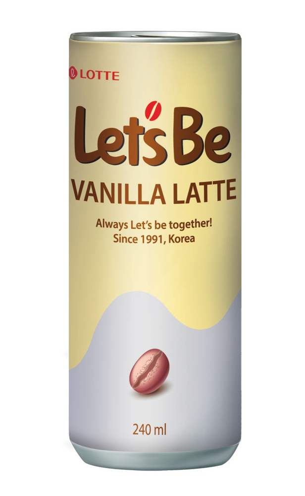 Кофейный напиток Lotte Let's Be Vanilla Latte, (8 шт. по 240 мл) купить ...