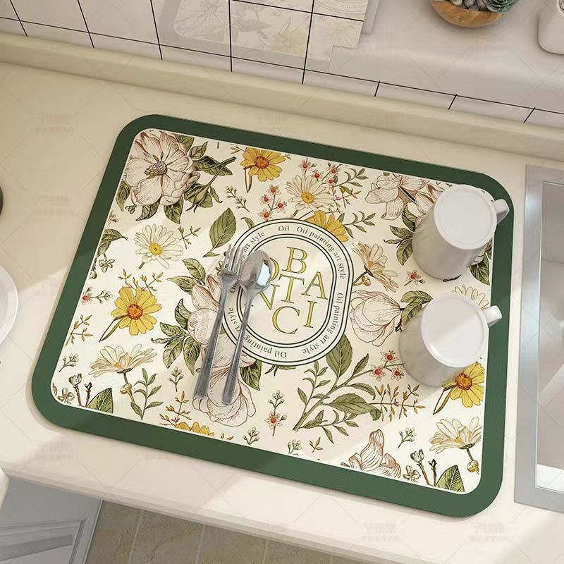 Yijia Craft Коврик для сушки посуды, 40 см х 30 см х 0.3 см, 1 шт #1