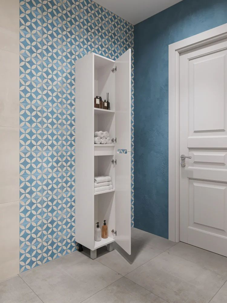 Шкаф пенал для ванной DIWO Коломна напольный, 30x180x30 см, белый  #1