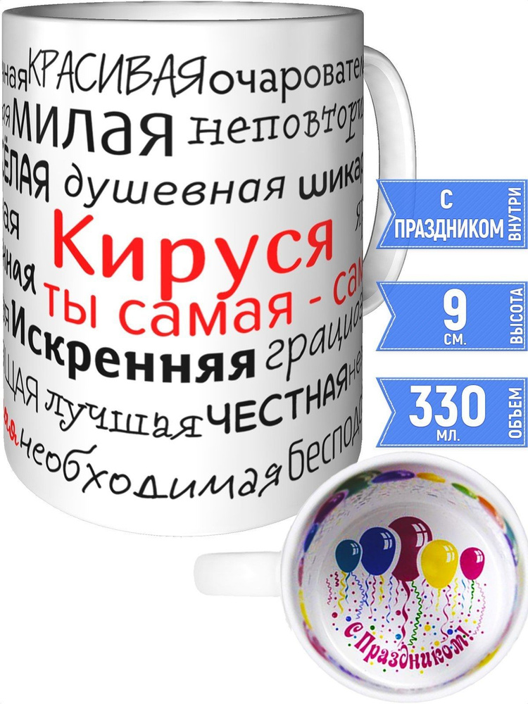 Кружка комплименты Кируся - внутри с праздником #1