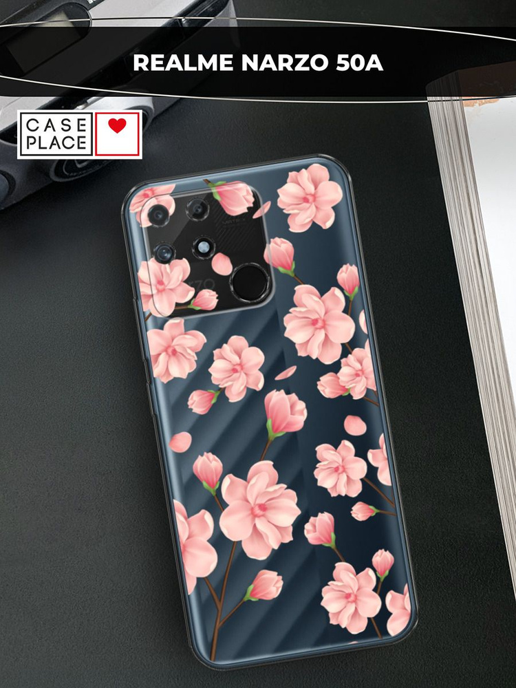 Силиконовый чехол на Realme Narzo 50A / Реалми Нарзо 50А весенний #1
