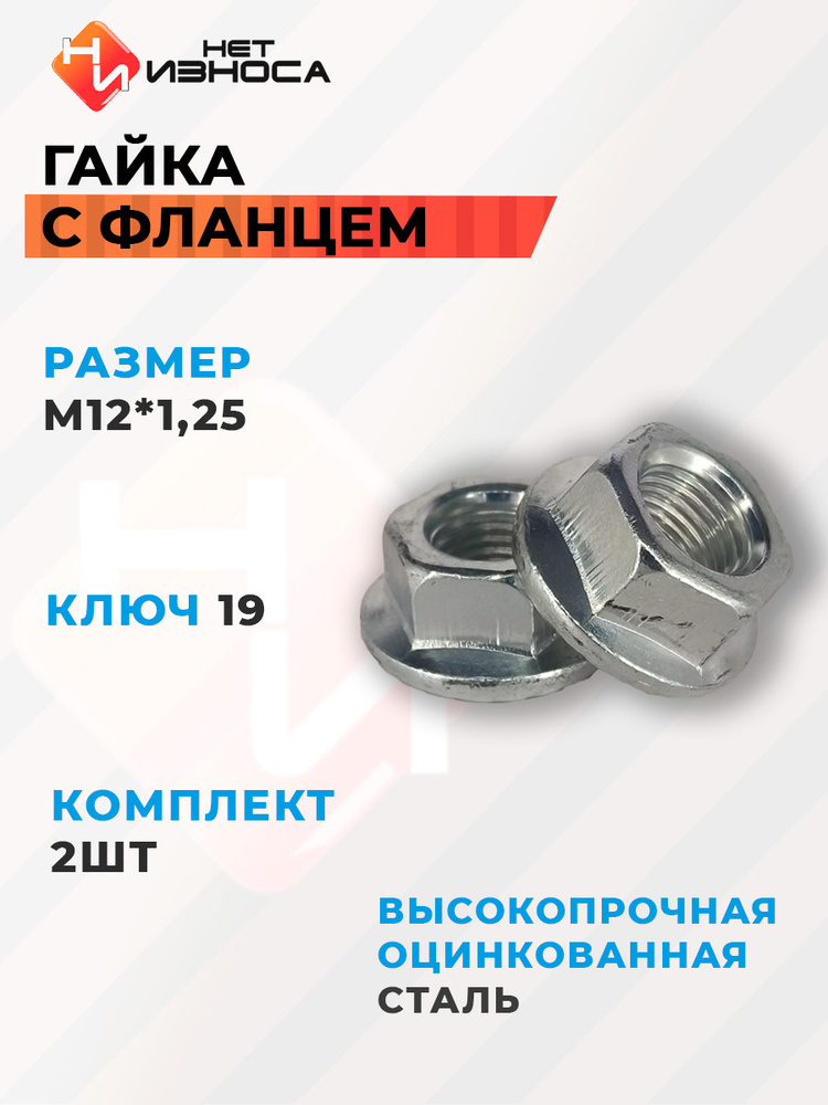 Гайка М12*1 25 с нейлоновым кольцом (ПРЗП) (уп. 20 шт)