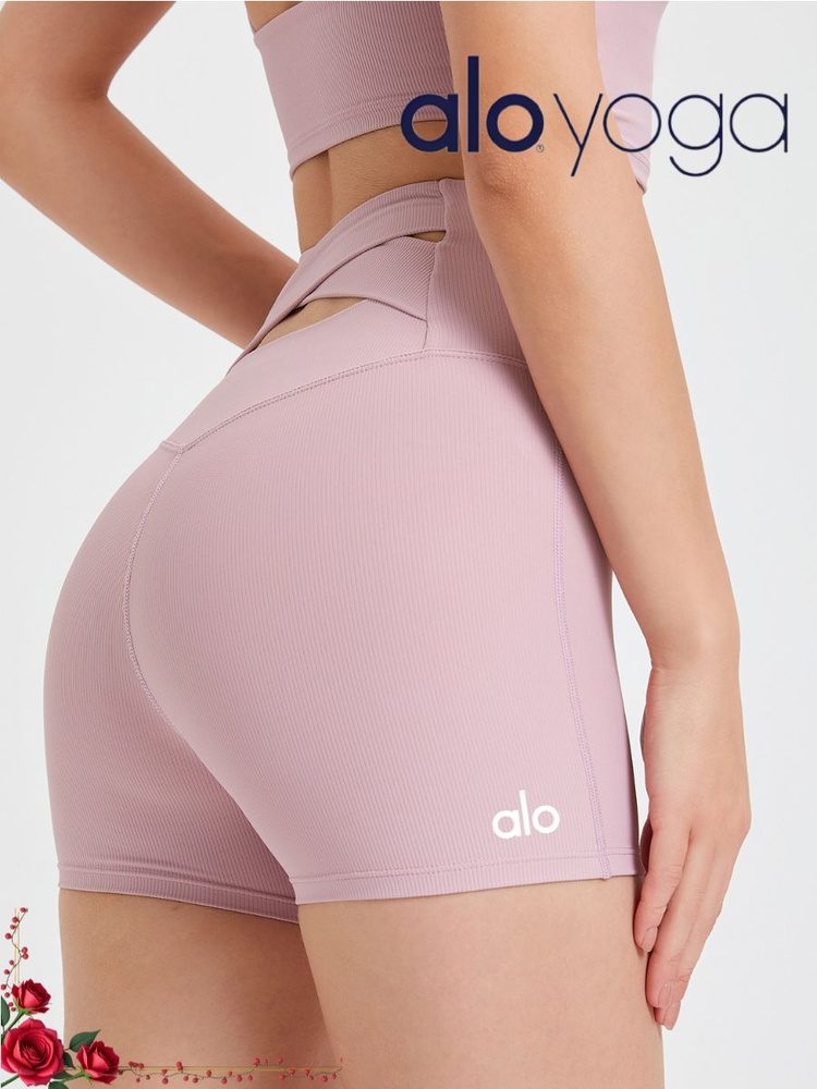 Шорты Alo Yoga Моделирующие фигуру шорты для тренировок с высокой талией, подтягивающие в стиле персик, #1