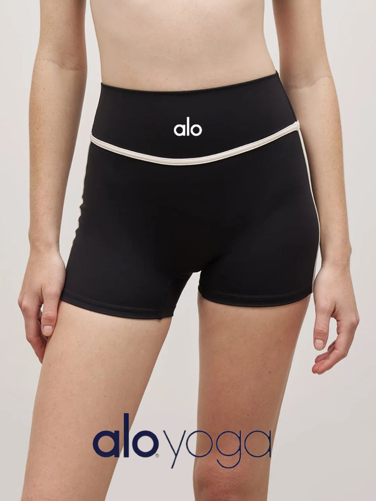 Шорты Alo Yoga Шорты для фитнеса и йоги женские, высокие, с эффектом коррекции живота и ягодиц, для спорта #1