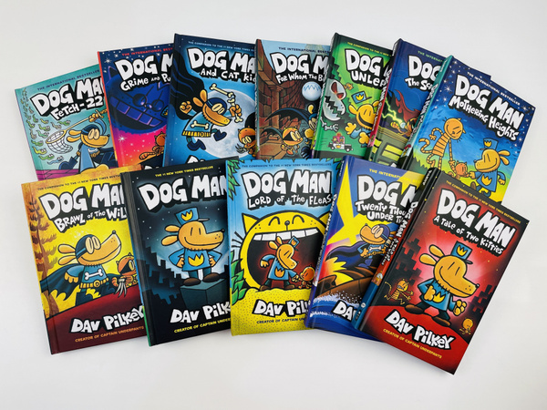 Dog Man Series, 12 книг на английском языке в твердом переплете