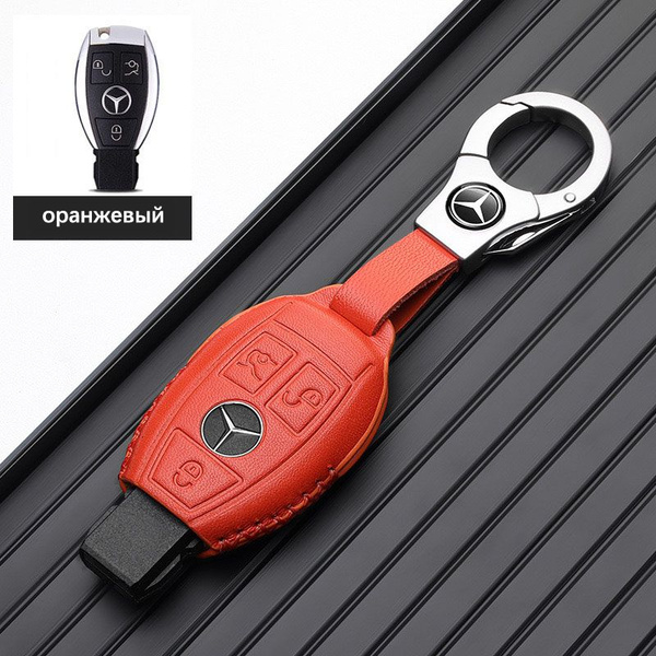 HIBEYO Custodia In Pelle Per Chiave Mercedes - Colore Marrone, Adatta Per Classe C W206 E Classe S W223 - 2