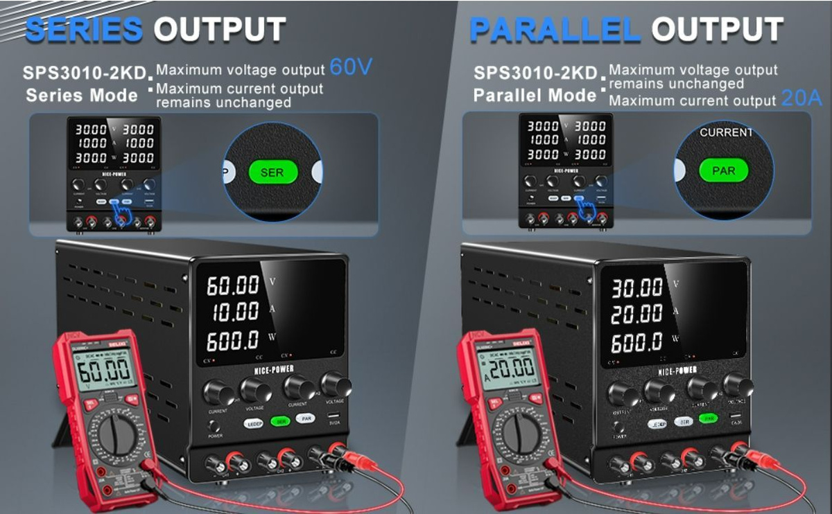 Регулируемый двухканальный лабораторный источник питания постоянного ...