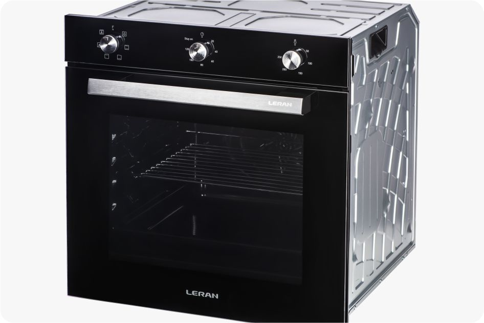 LERAN Духовой шкаф электрический встраиваемый EOM 6077 BG черный купить ...