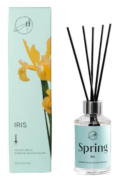 Aroma Harmony, Ароматический диффузор Spring Iris 100 мл. Аромадиффузор с деревянными палочками - это безопасный, экологически чистый и натуральный способ ароматизации помещений. Ароматический диффузор Aroma Harmony является прекрасной альтернативой ароматизированным спреям. Способ применения: вставить палочки из ротанга во флакон. Постепенно, насыщаясь эфирными маслами они начнут распространять аромат в помещении. 