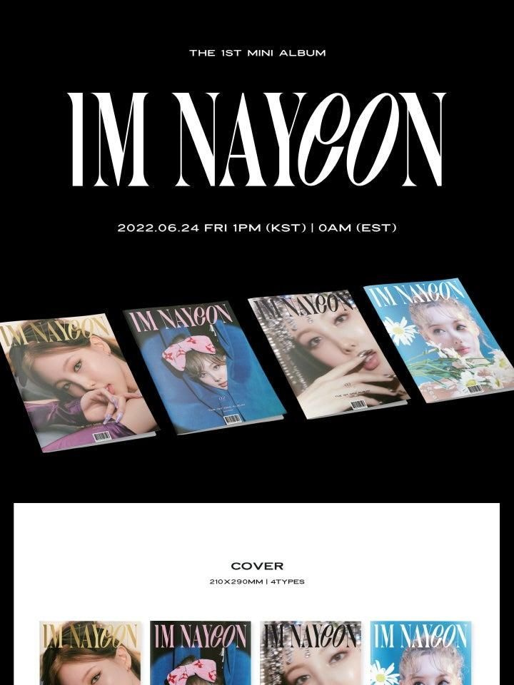 JYP Entertainment NAYEON TWICE - IM NAYEON 1st Mini Album+Pre-Order Benefit+Folded Poster+Extra Photocards Set (B verde), 210 x 290 mm (JYPK1383