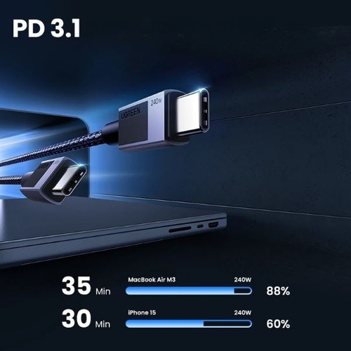 UgreenКабель для мобильных устройств Штекер (male) Штекер (male) 1черный  45067 купить c доставкой на OZON по низкой цене (1696444093)