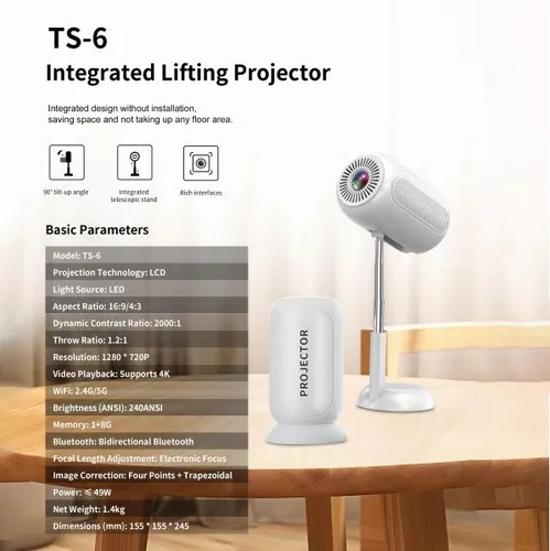 TouYinger Проектор Touyinger TS-6, 1LCD, белый