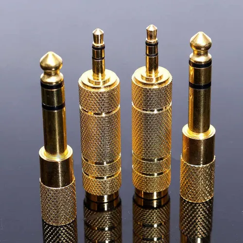 4шт Аудиоадаптер Для Стереонаушников от 6,35 мм 1/4"до 3,5 мм 1/8" От Мужчины к Женщине