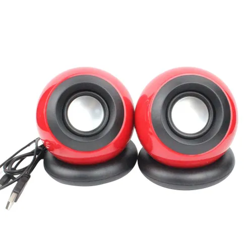 Пара Компьютерных Акустических Систем С USB, Для Пк И Ноутбуков, Мини Из Пластика Красного Цвета