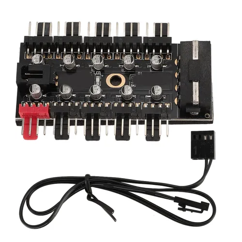 10-портовый PWM-хаб для вентиляторов 12V 4-pin, распределитель кулеров корпуса и процессора, питание