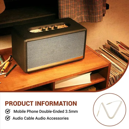 Аудиокабель для подключения Bluetooth-колонки Marshall, кабель B, аудиолиния (кремово-белый)