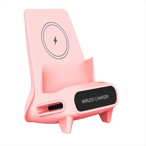 Беспроводная зарядная подставка, настольный держатель для мобильного телефона, розовый, беспроводной