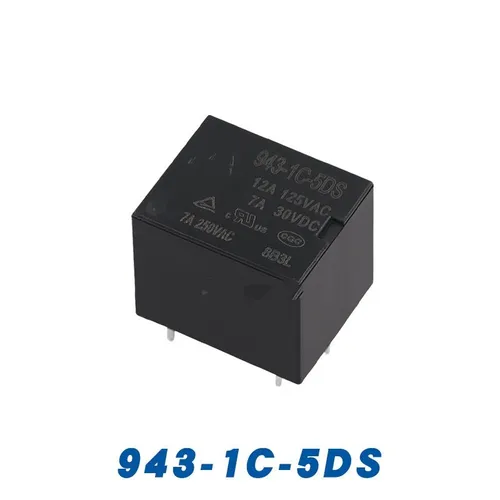 Реле электромагнитное 943-1C-5DS, 5-контактное, 1 переключающий контакт, 5 В постоянного тока