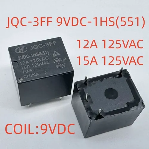 3pcs Реле JQC-3FF 9VDC-1HS551 12А 4 вывода